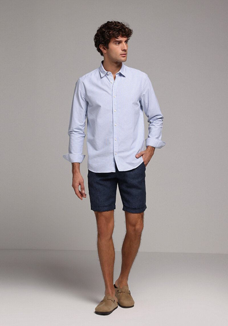 Зображення Сорочка З Довгим Рукавом Чоловіча Блакитна Cl1079703