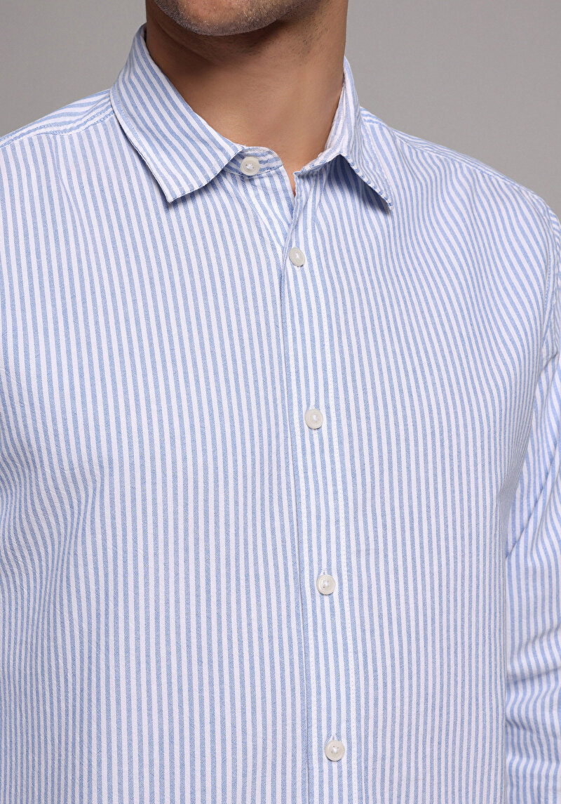 Зображення Сорочка З Довгим Рукавом Чоловіча Блакитна Cl1079703