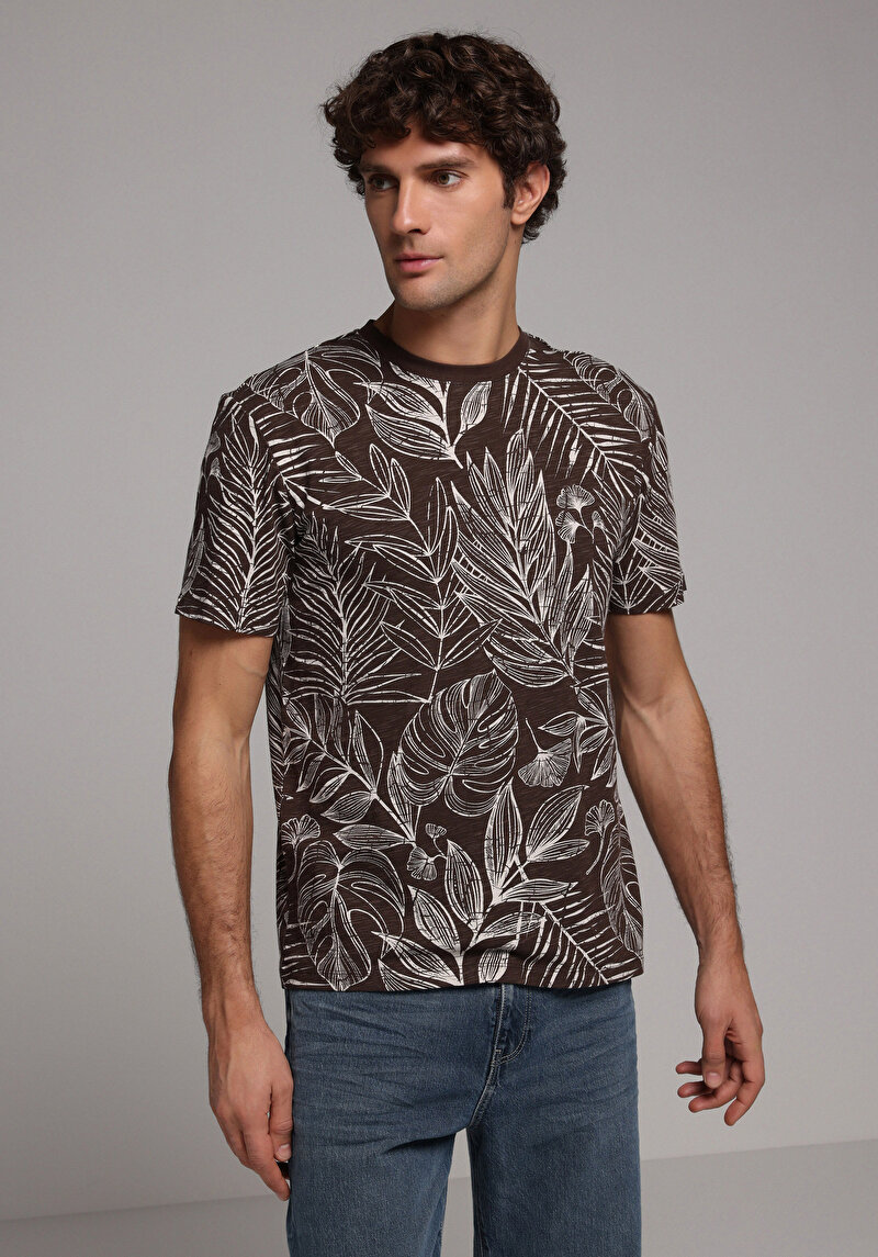 Зображення Футболка З Коротким Рукавом Чоловіча Коричнева