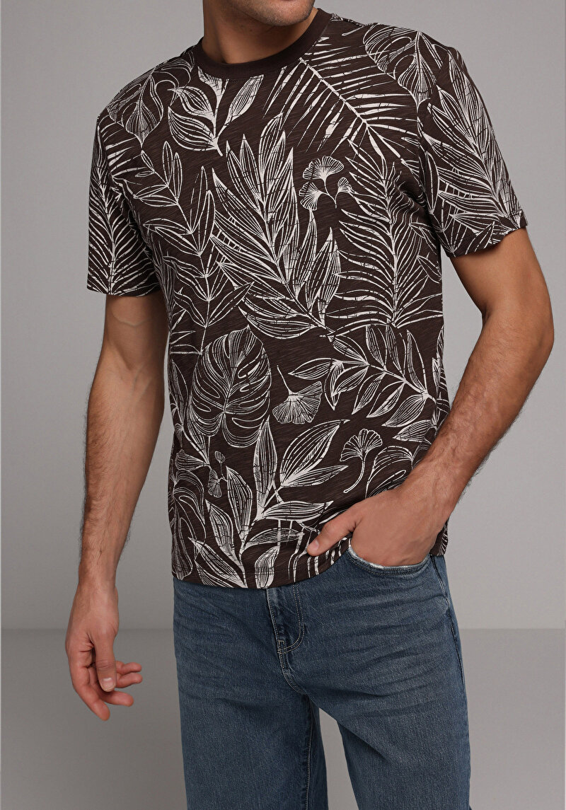 Показати інформацію про Футболка З Коротким Рукавом Чоловіча Коричнева