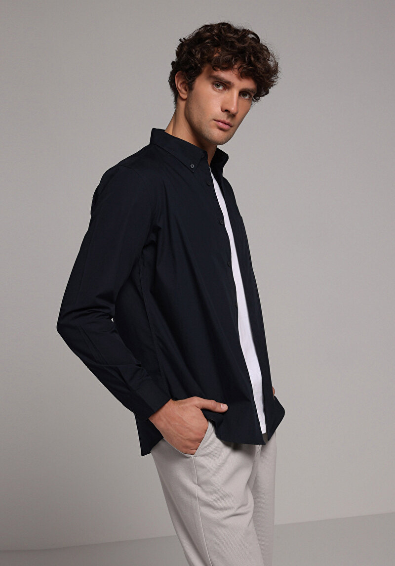 Зображення Сорочка З Довгим Рукавом Чоловіча Синя  Cl1080056