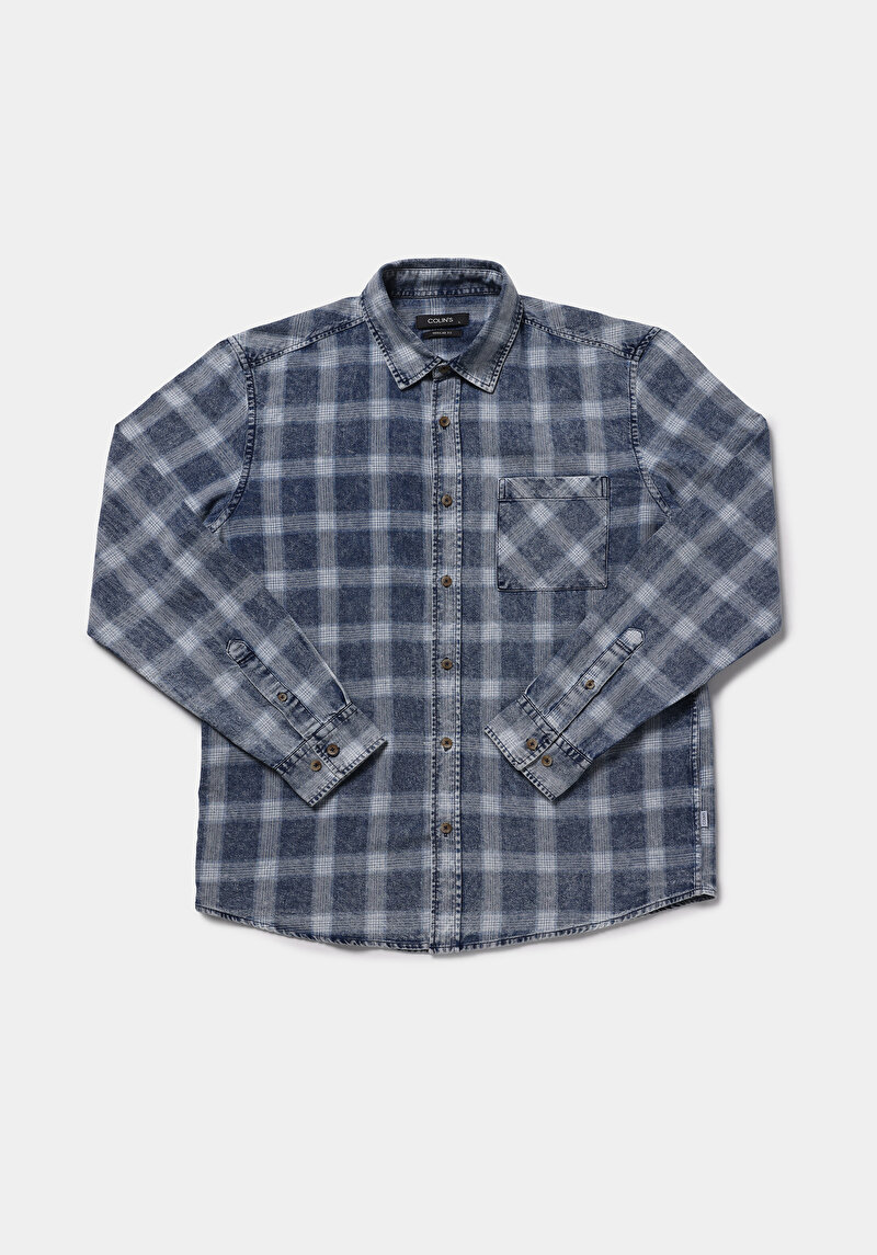 Показати інформацію про Сорочка З Довгим Рукавом Чоловіча Блакитна  Cl1078994