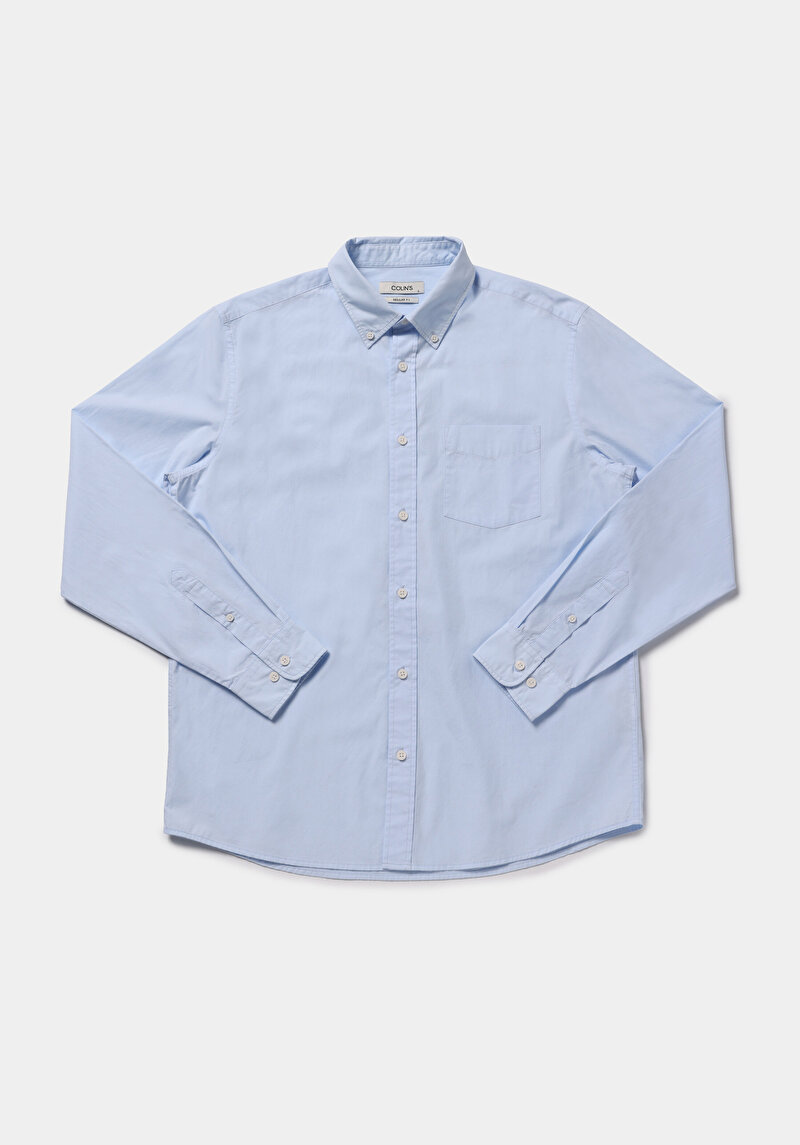 Показати інформацію про Сорочка З Довгим Рукавом Чоловіча Блакитна  Cl1080056