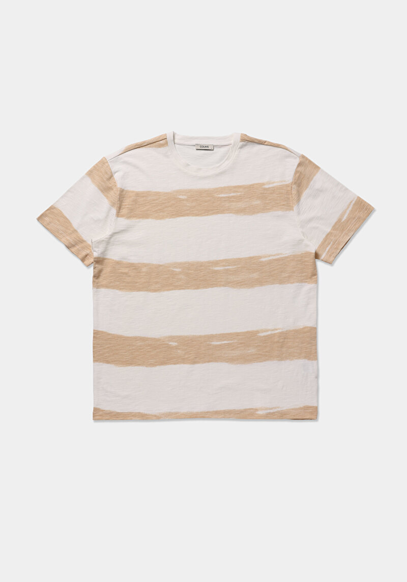 Показати інформацію про Футболка З Коротким Рукавом Чоловіча Бежева