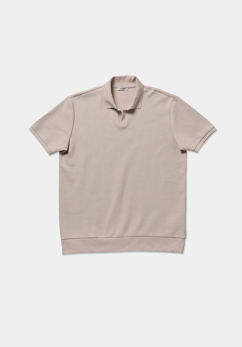 Показати інформацію про Поло З Коротким Рукавом Чоловіче Бежеве