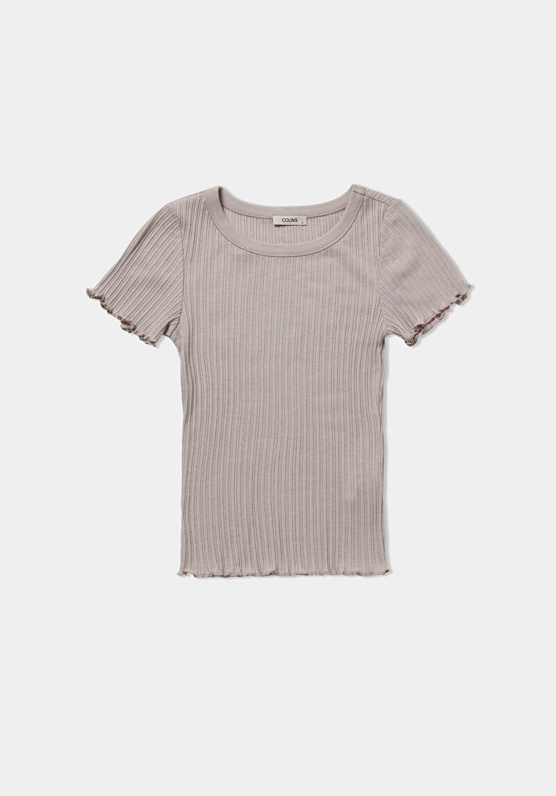 Показати інформацію про Футболка З Коротким Рукавом Жіноча Бежева