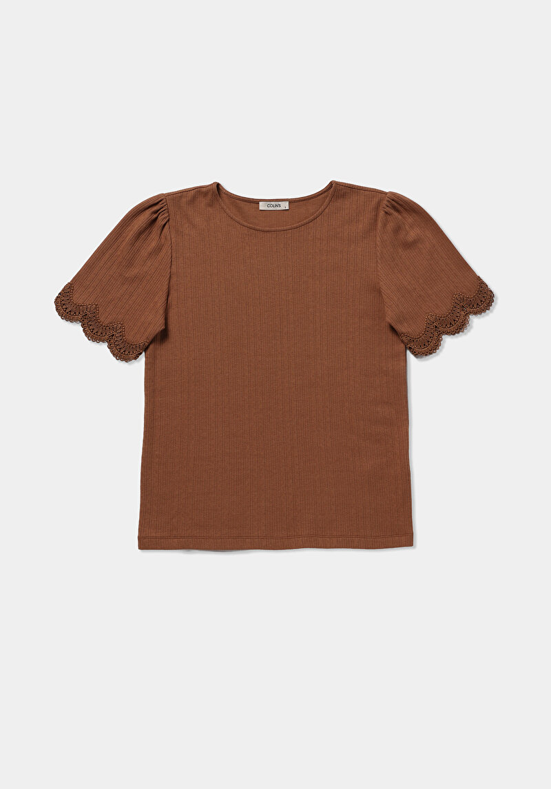 Показати інформацію про Блуза З Коротким Рукавом Жіночий Коричнева