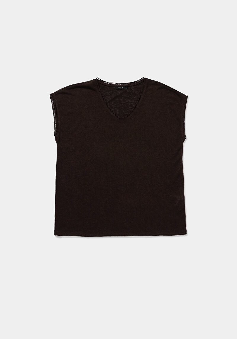 Показати інформацію про Блуза З Коротким Рукавом Жіночий Коричнева