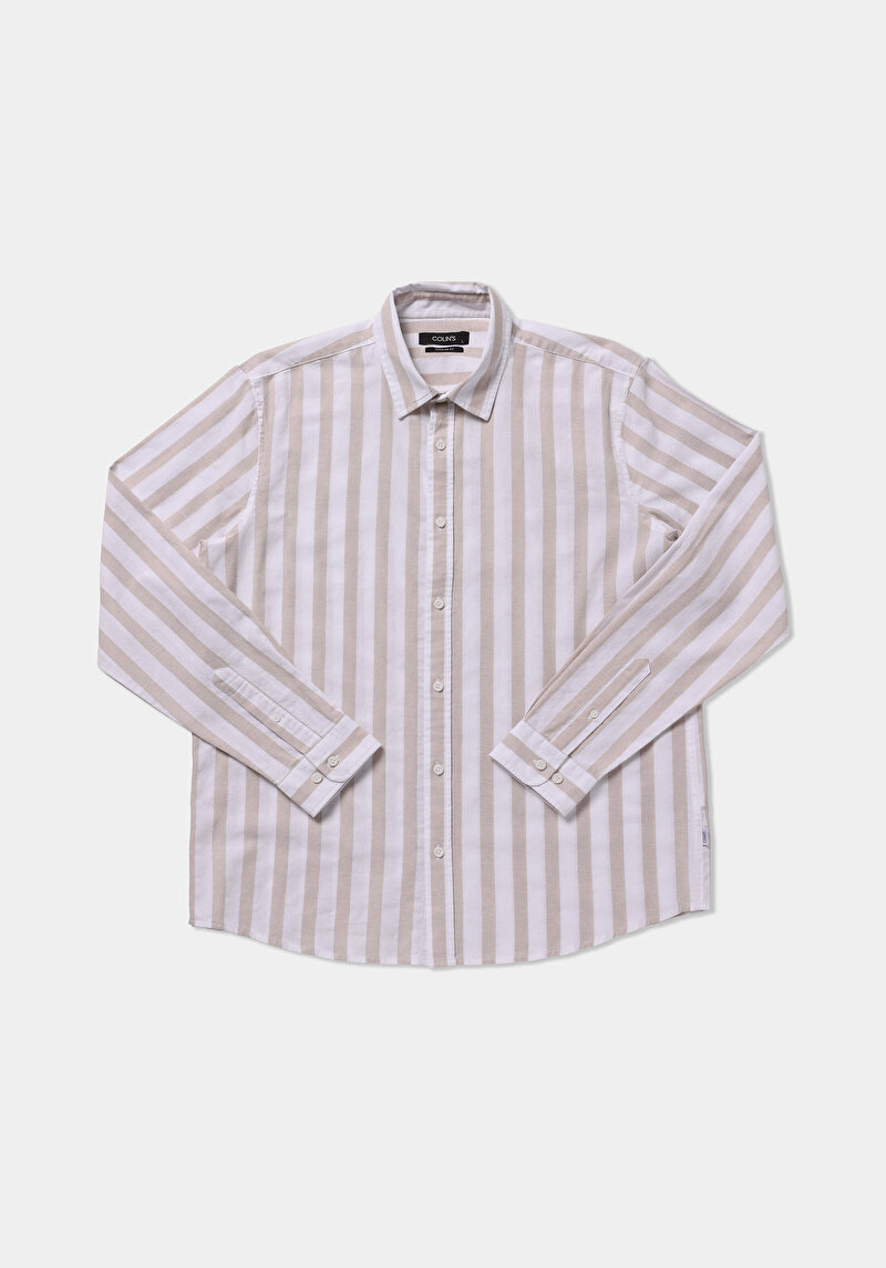 Показати інформацію про Сорочка З Довгим Рукавом Чоловіча Бежева  Cl1079312