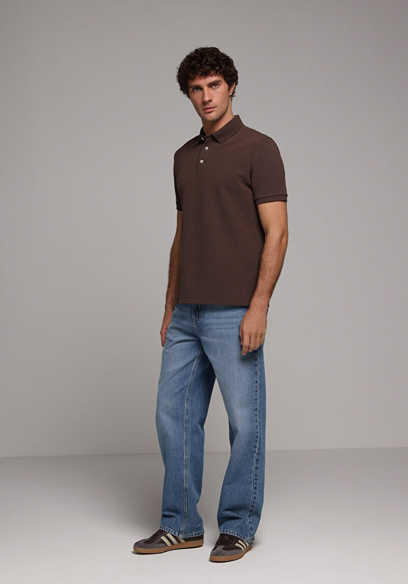Показати інформацію про Поло З Коротким Рукавом Чоловіче Коричневе