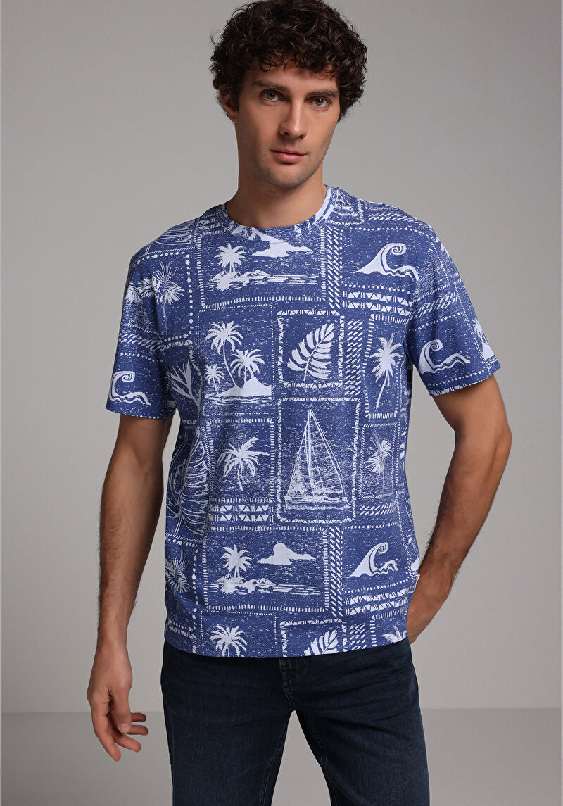 Зображення Футболка З Коротким Рукавом Чоловіча Блакитна