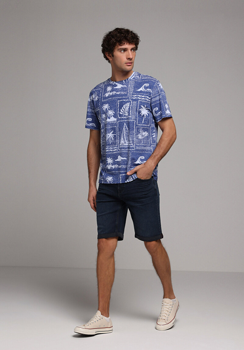 Зображення Футболка З Коротким Рукавом Чоловіча Блакитна