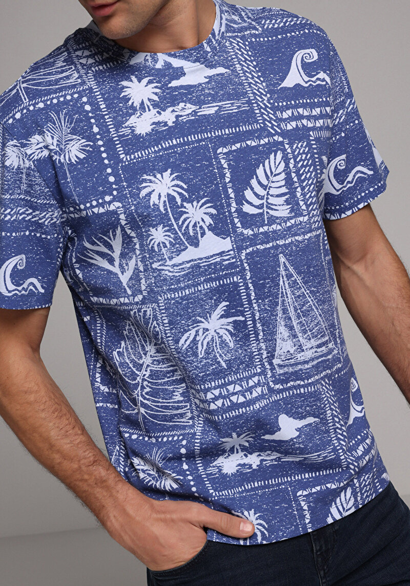 Зображення Футболка З Коротким Рукавом Чоловіча Блакитна