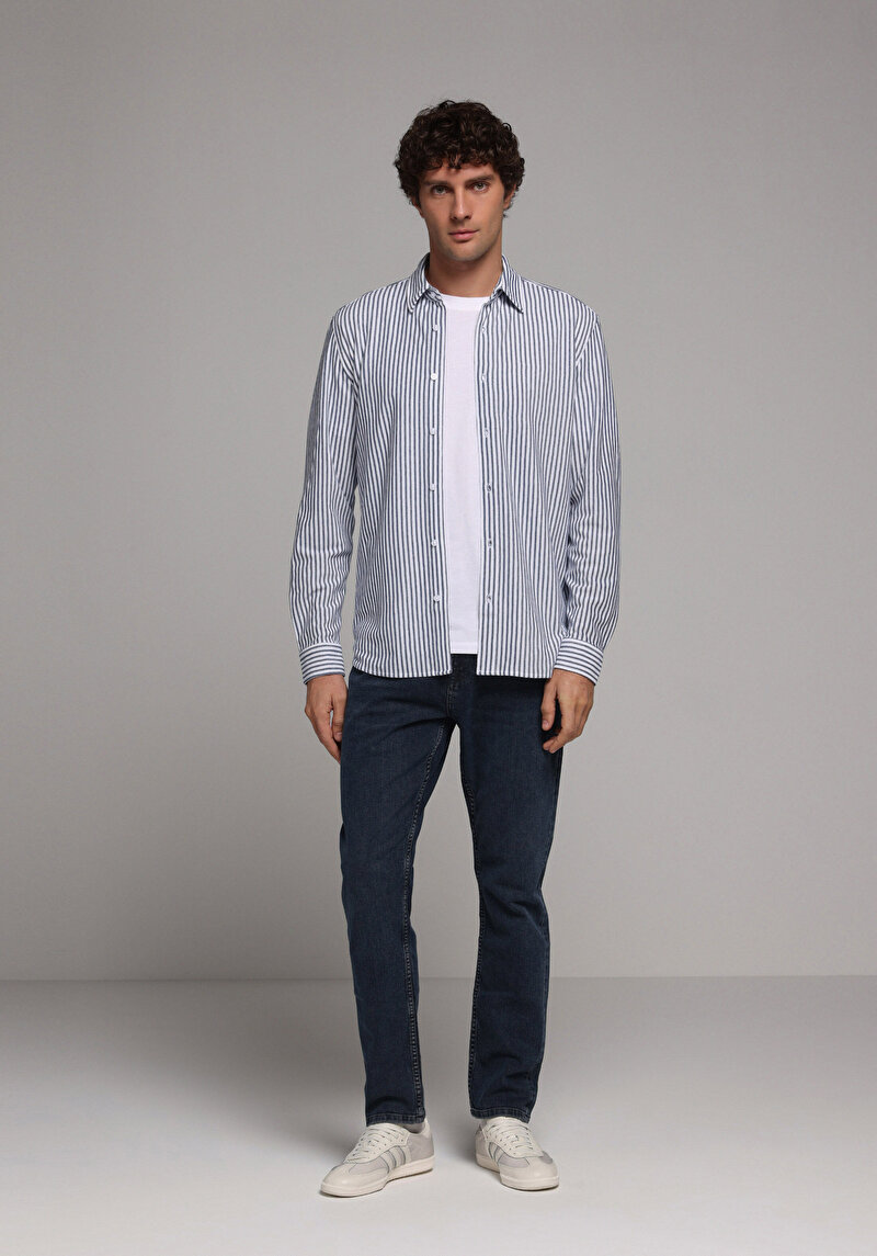 Зображення Сорочка З Довгим Рукавом Чоловіча Блакитна