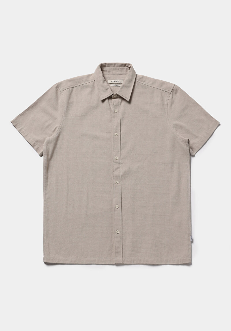 Показати інформацію про Сорочка З Коротким Рукавом Чоловіча Бежева  Cl1078375