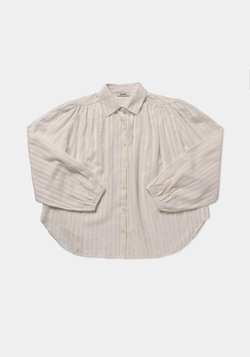 Зображення Сорочка З Довгим Рукавом Жіноча Бежева