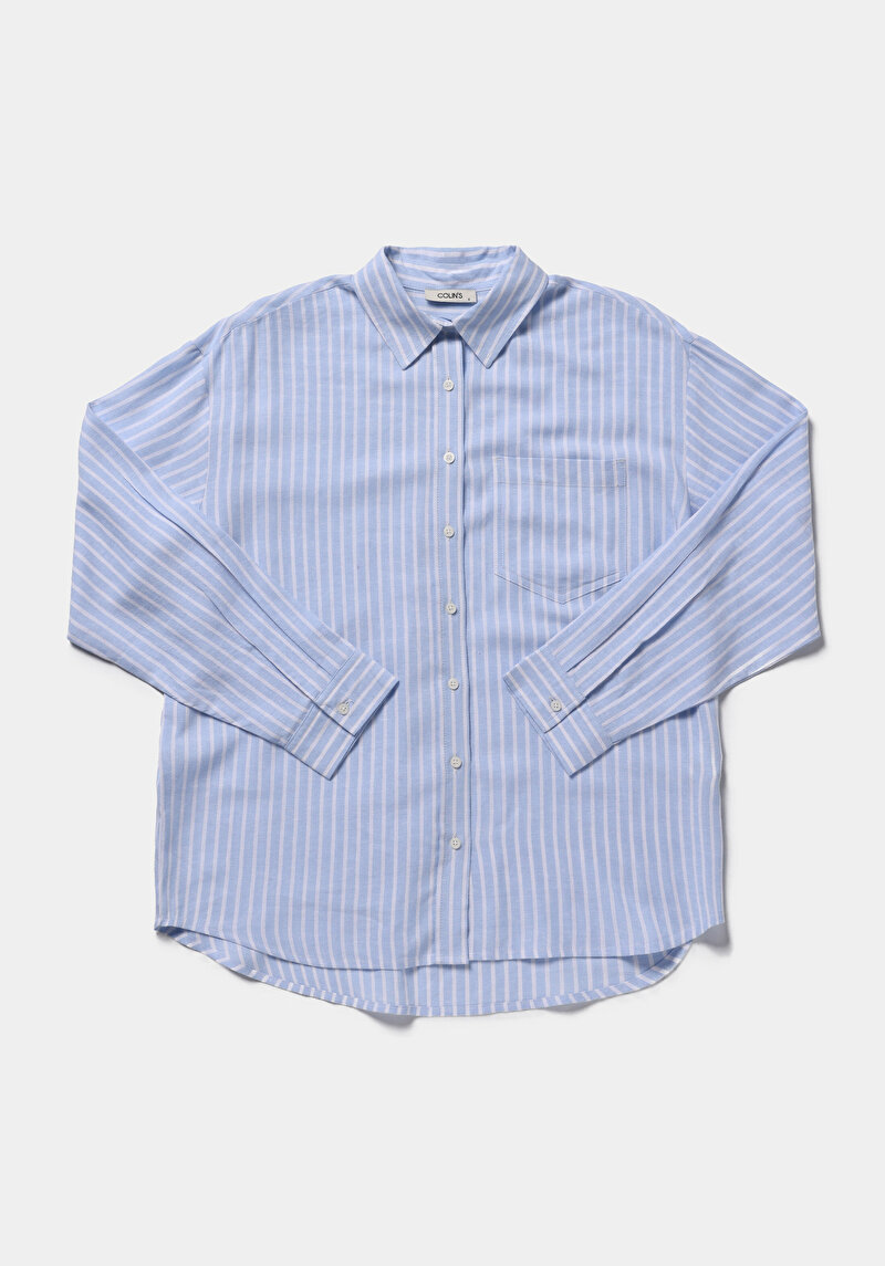 Показати інформацію про Сорочка З Довгим Рукавом Жіноча Блакитна  Cl1079513