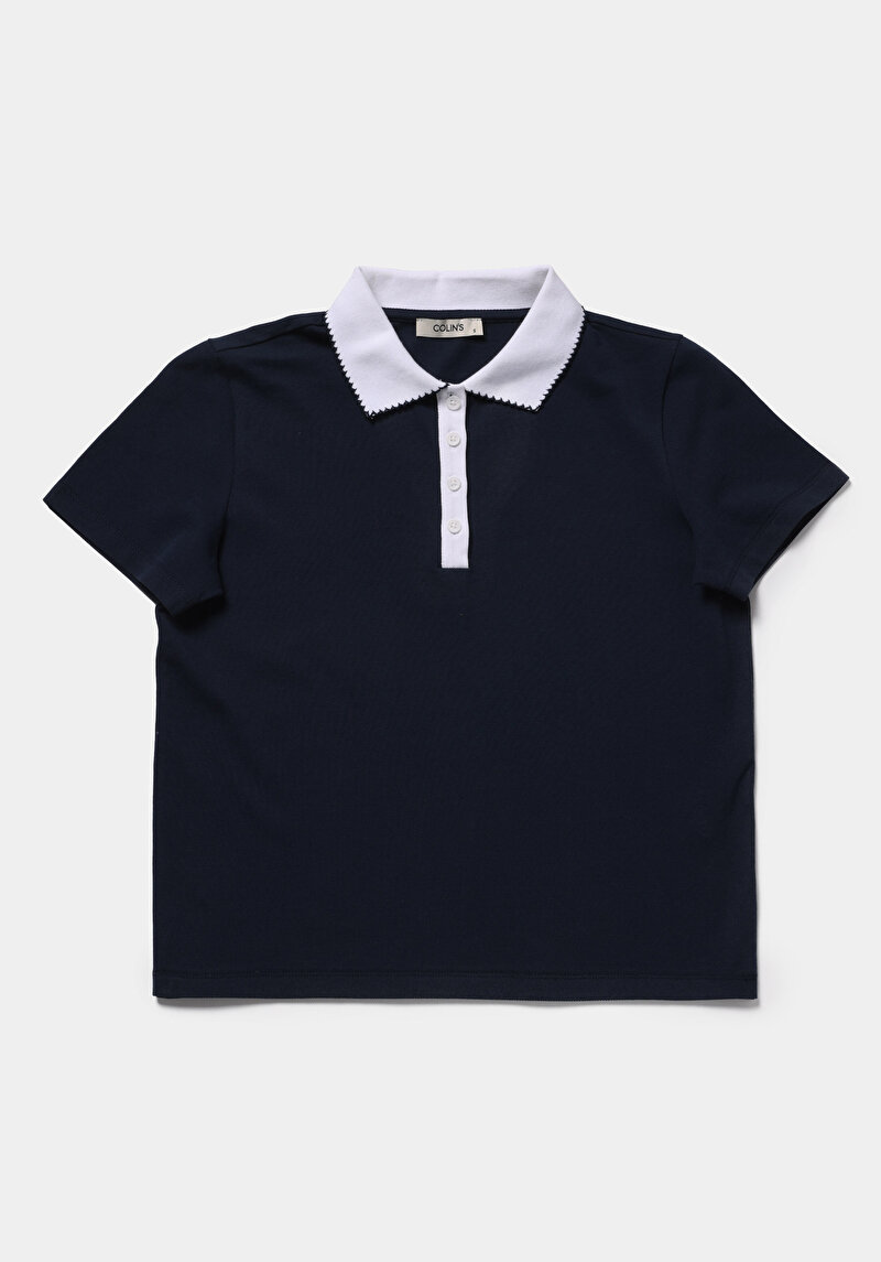 Зображення Теніска Поло З Коротким Рукавом Жіноча Синя