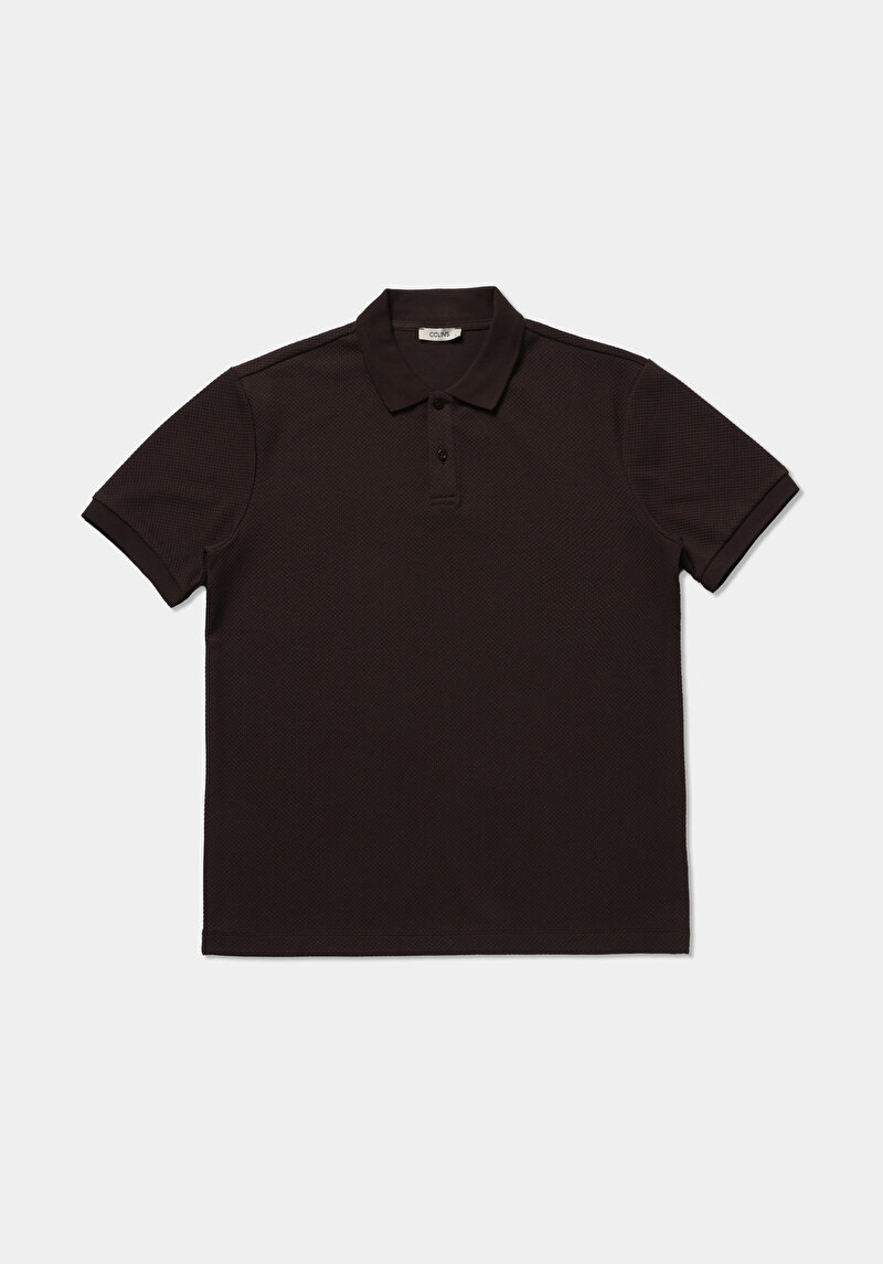 Зображення Поло З Коротким Рукавом Чоловіче Коричневе