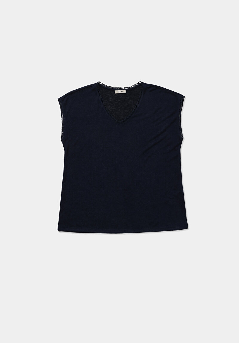 Зображення Блуза З Коротким Рукавом Жіночий Синя