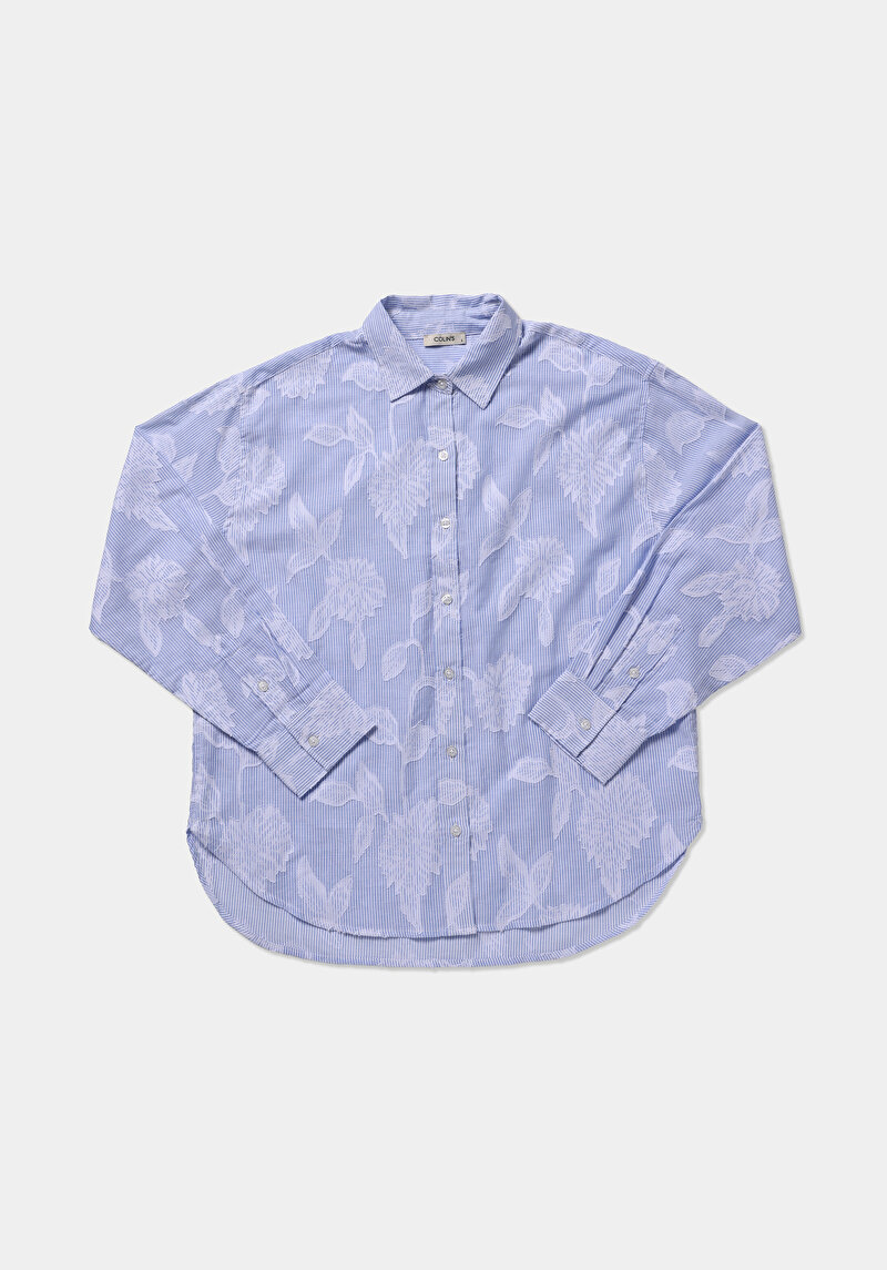 Зображення Сорочка З Довгим Рукавом Жіноча Блакитна