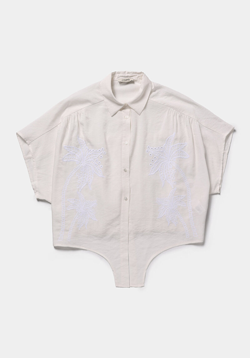 Зображення Сорочка З Коротким Рукавом Жіноча Біла