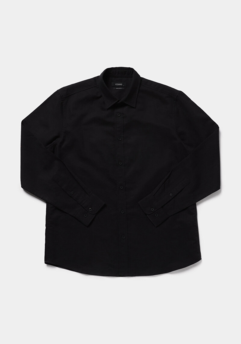 Зображення Сорочка З Довгим Рукавом Чоловіча Чорна