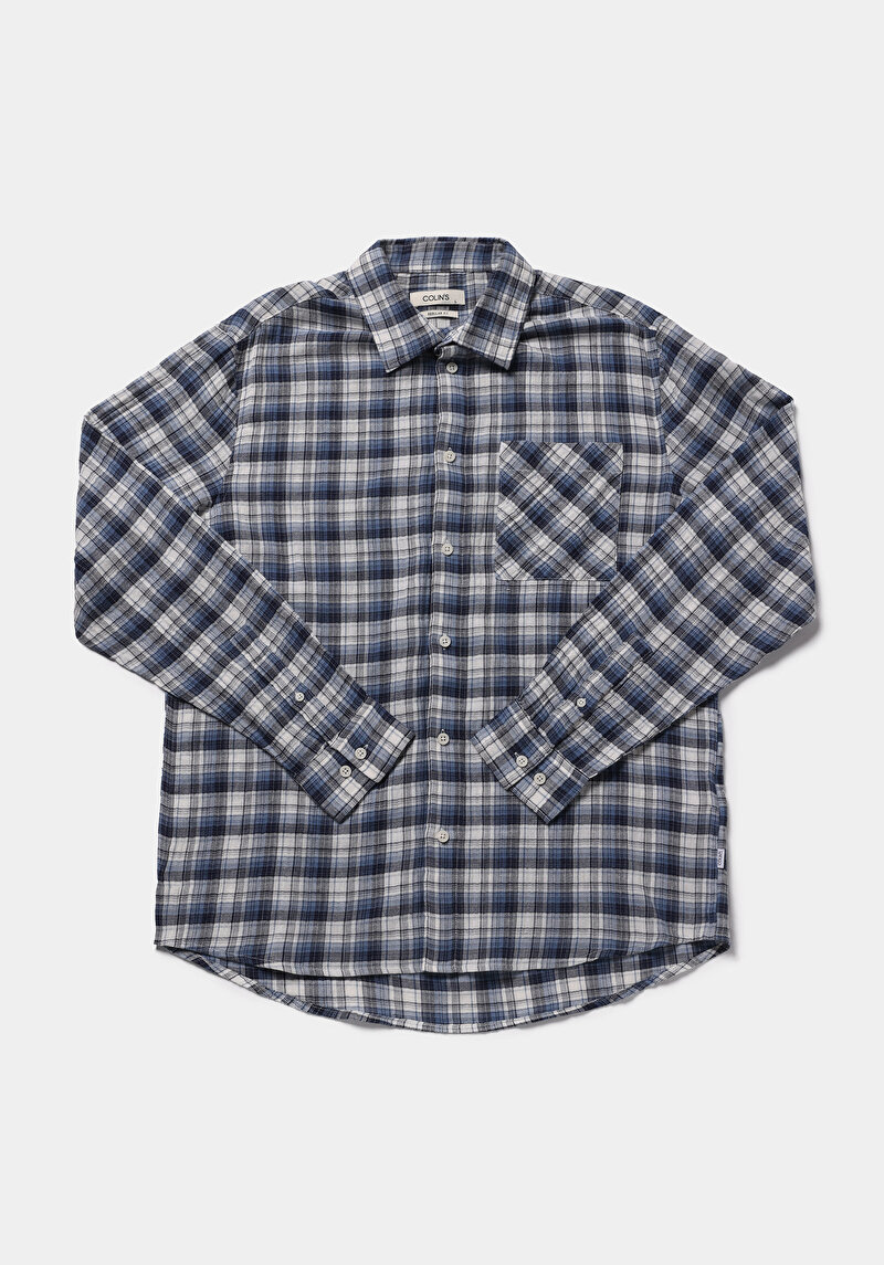 Зображення Сорочка З Довгим Рукавом Чоловіча Блакитна