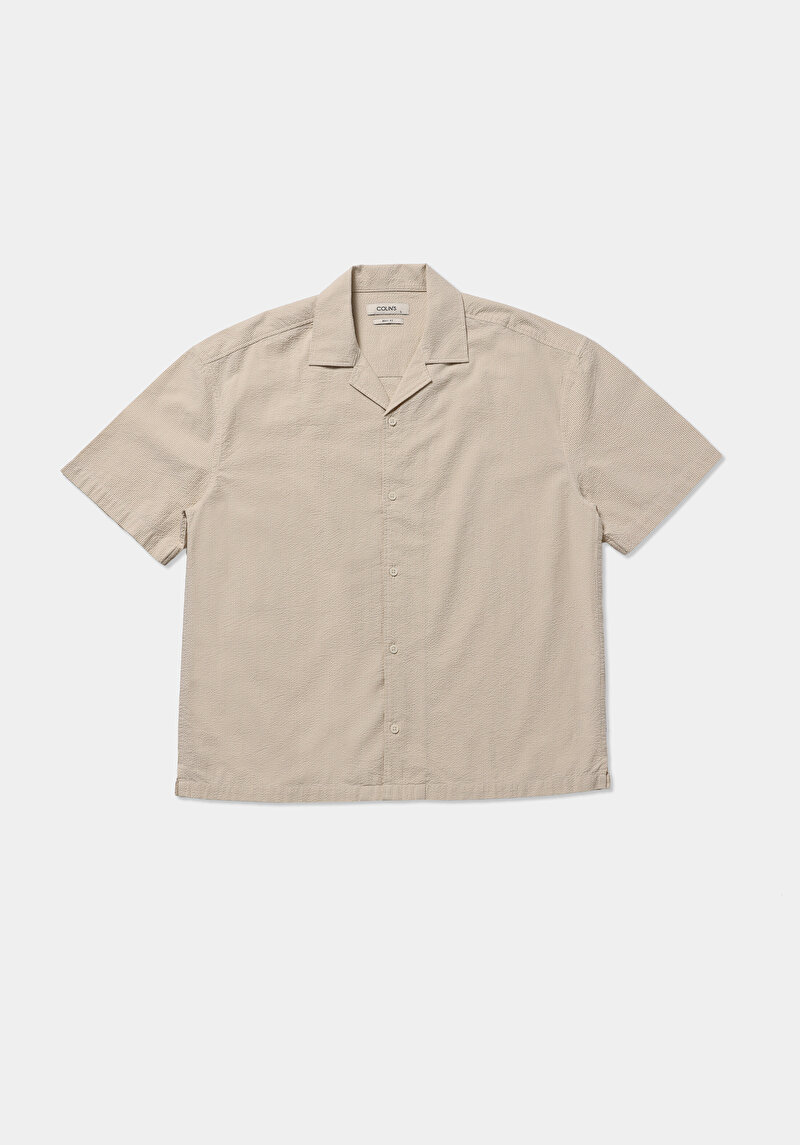 Показати інформацію про Сорочка З Коротким Рукавом Чоловіча Бежева