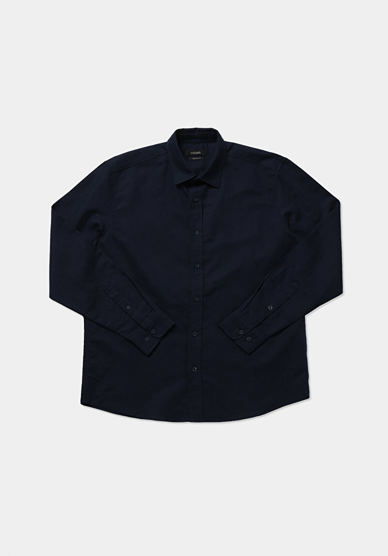 Зображення Сорочка З Довгим Рукавом Чоловіча Синя