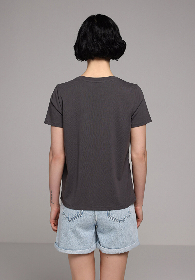 Зображення Футболка З Коротким Рукавом Жіноча Сіра