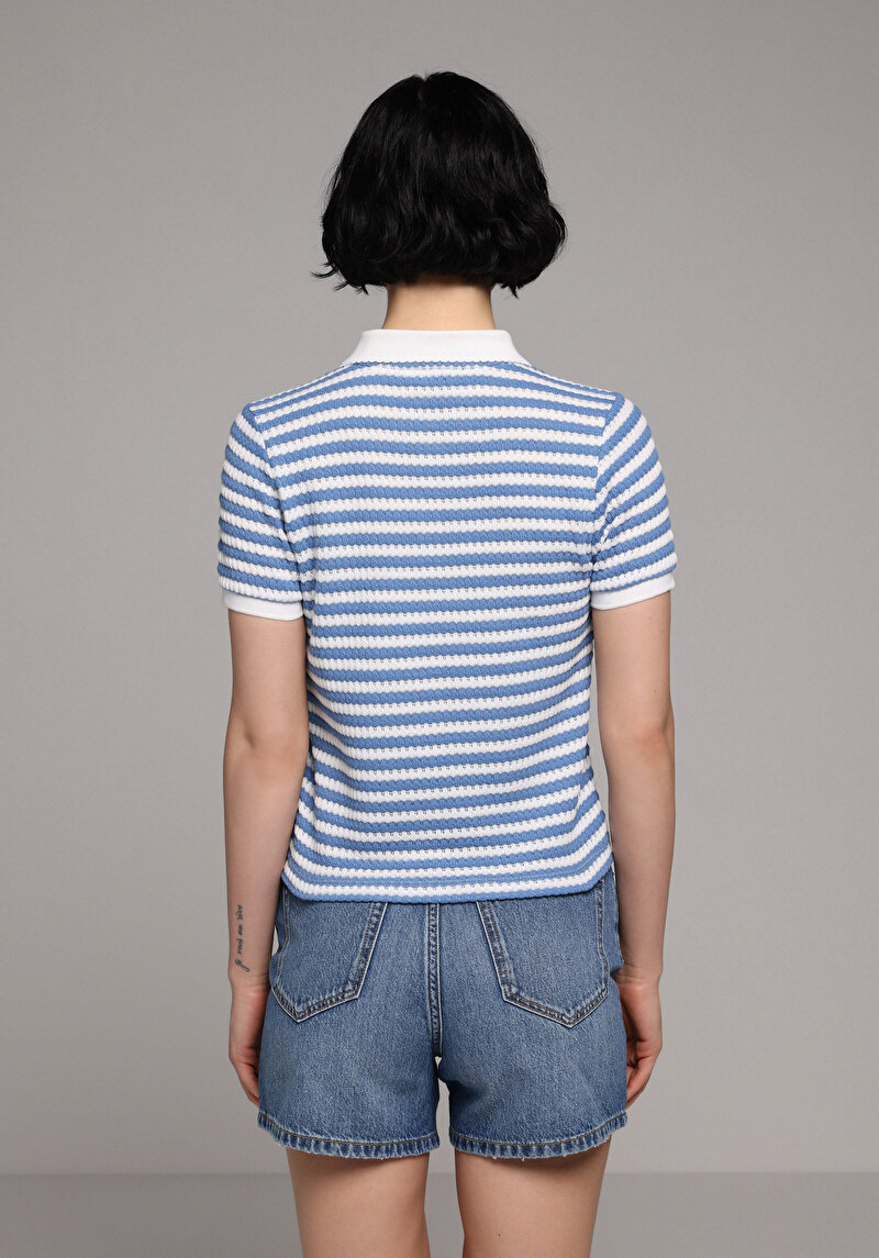 Зображення Теніска Поло З Коротким Рукавом Жіноча Блакитна