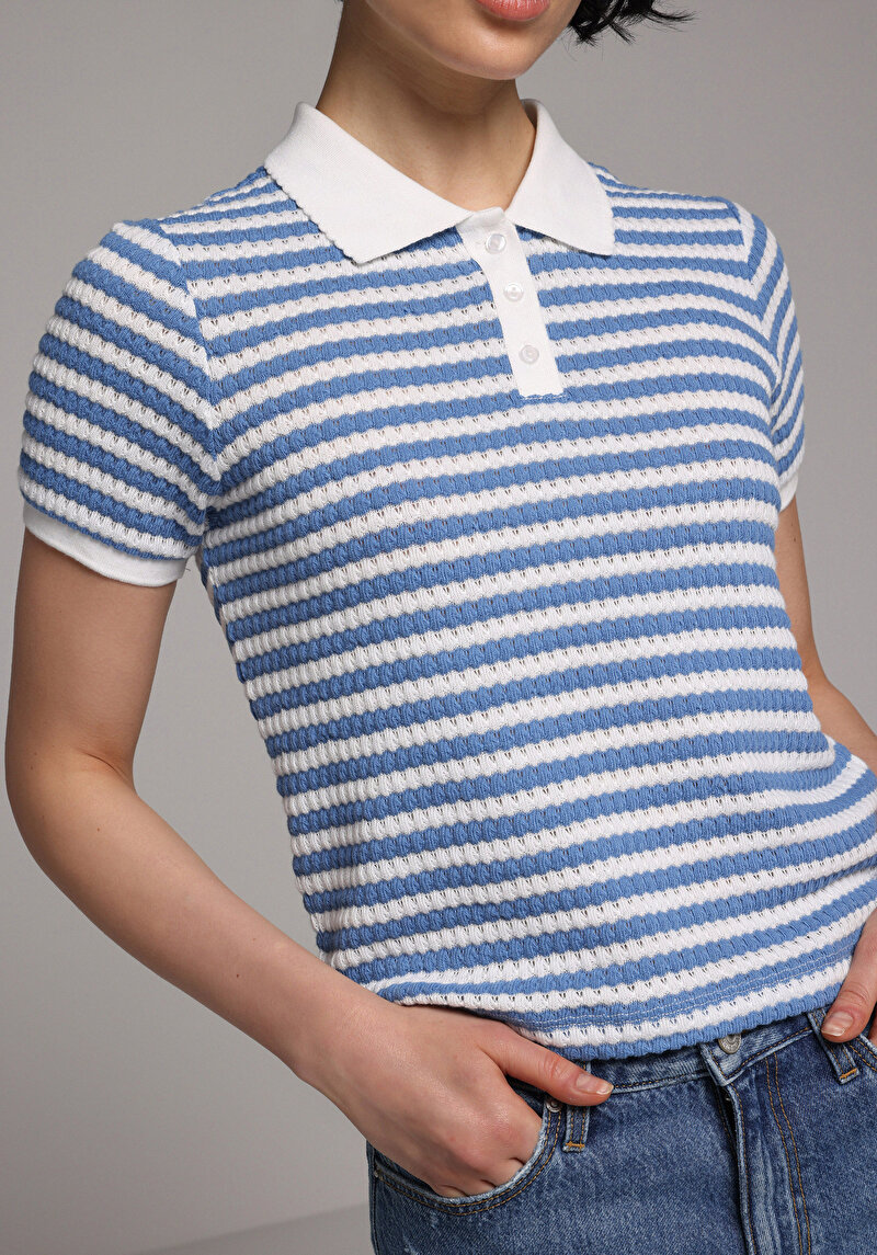 Зображення Теніска Поло З Коротким Рукавом Жіноча Блакитна