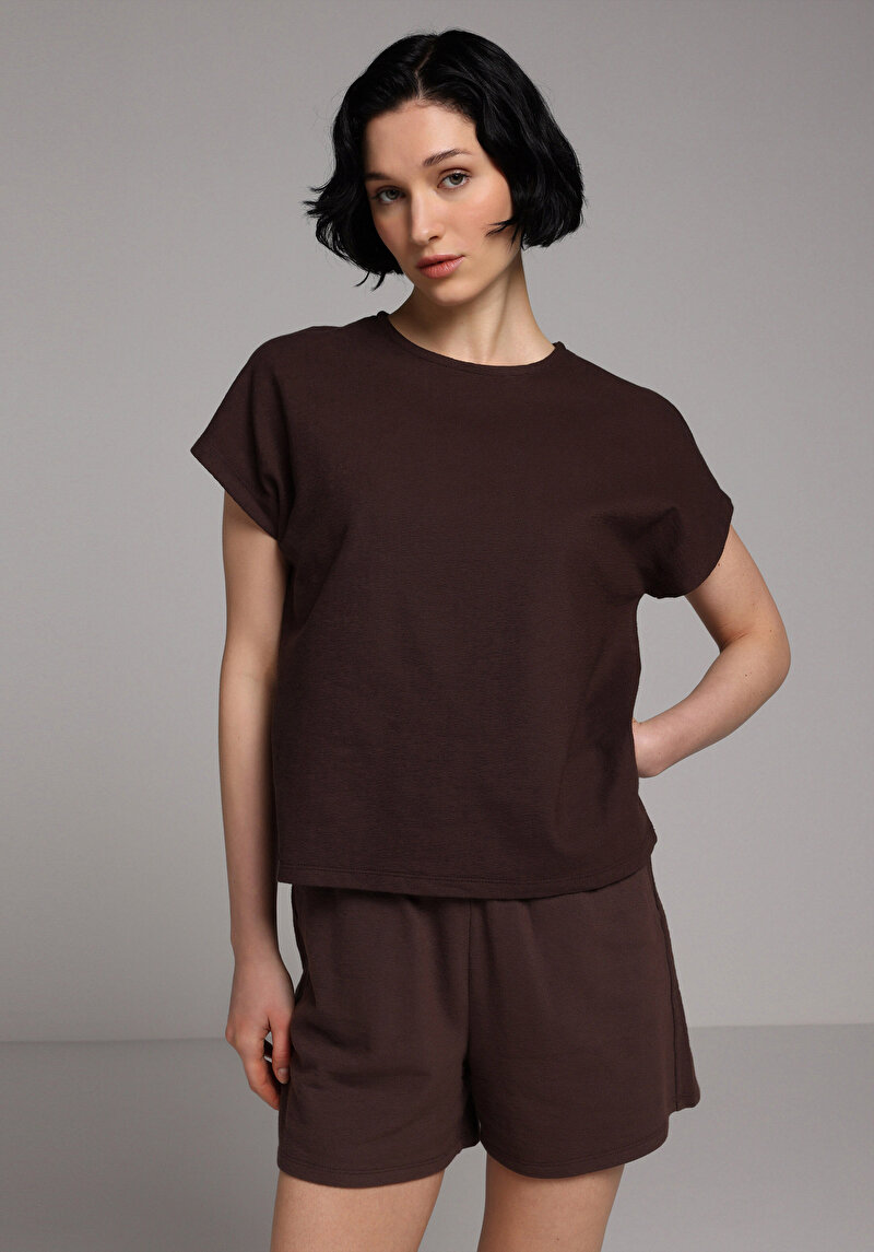 Зображення Футболка З Коротким Рукавом Жіноча Коричнева
