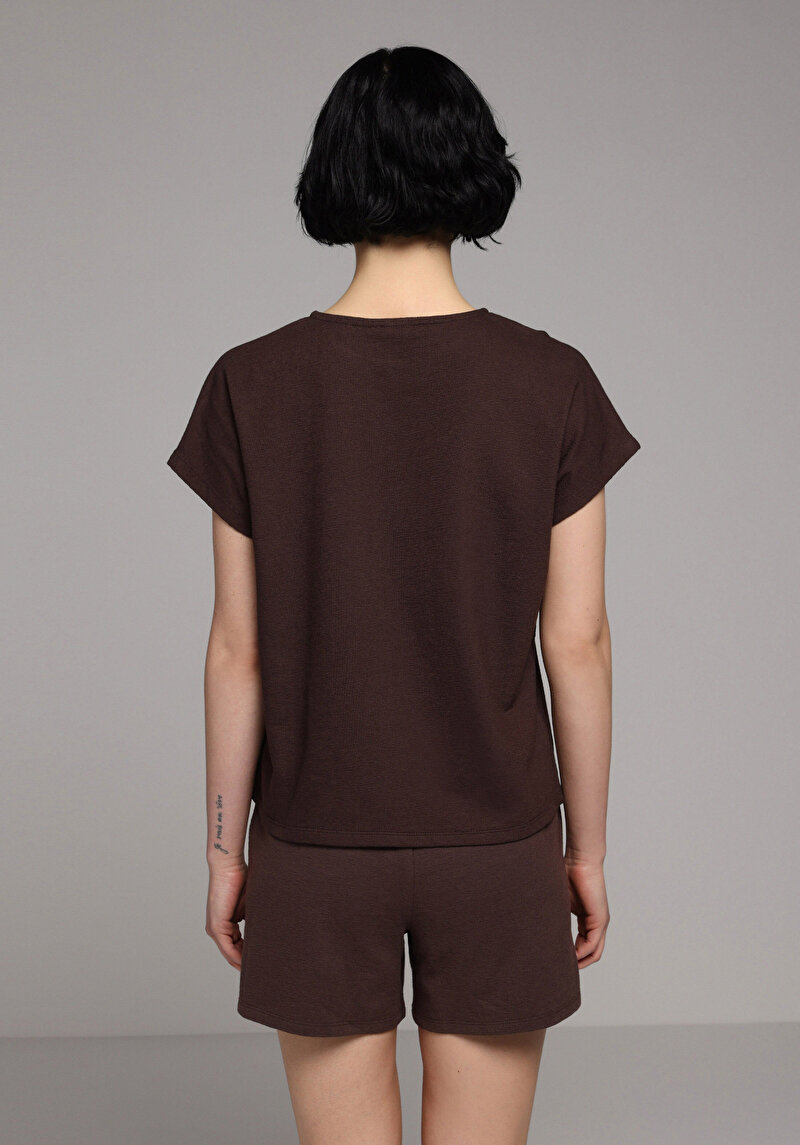 Зображення Футболка З Коротким Рукавом Жіноча Коричнева