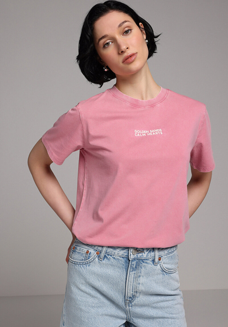 Зображення Футболка З Коротким Рукавом Жіноча Рожева