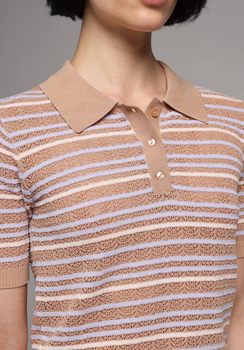 Зображення Светр Із Коротким Рукавом Жіночий Бежевий