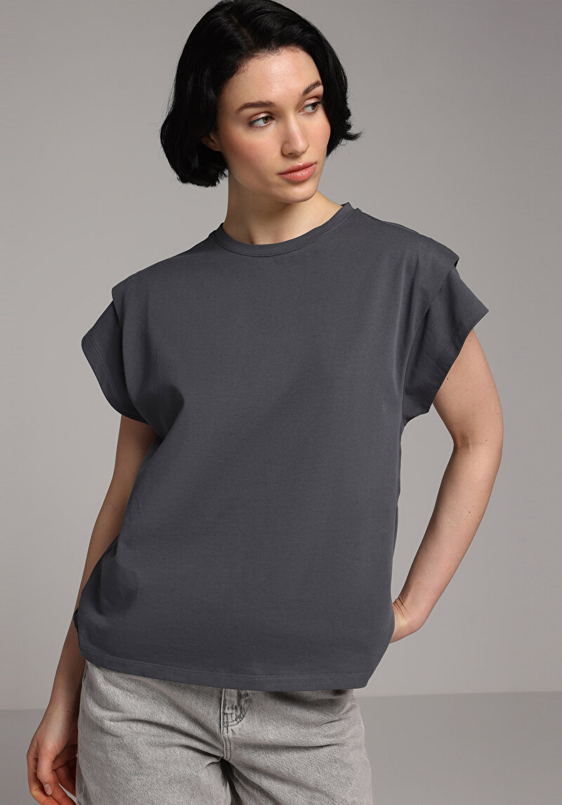 Зображення Футболка З Коротким Рукавом Жіноча Сіра