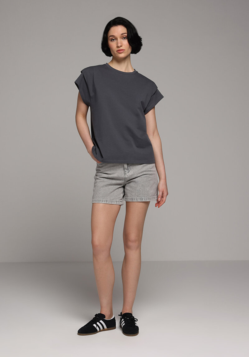 Зображення Футболка З Коротким Рукавом Жіноча Сіра