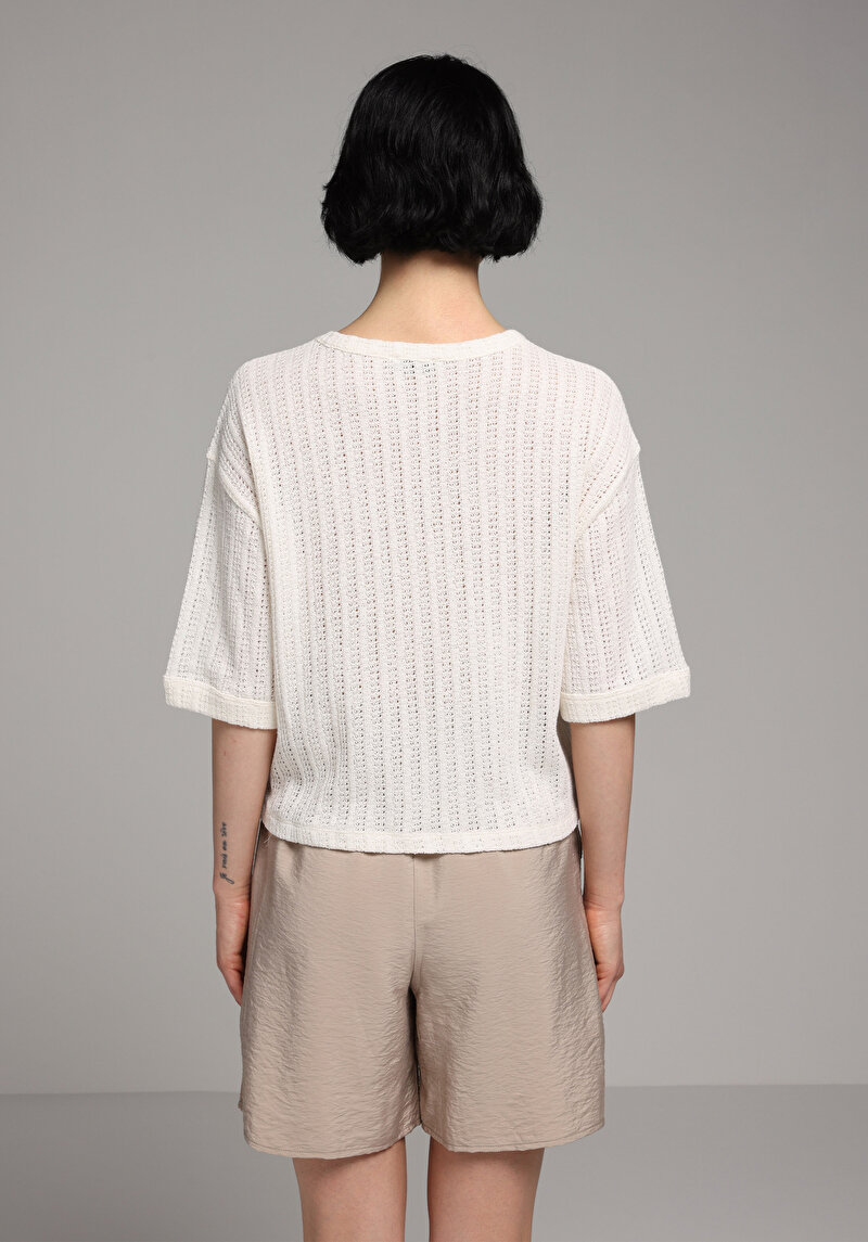 Зображення Светр Із Коротким Рукавом Жіночий Бежевий