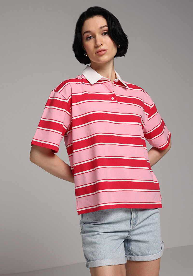 Зображення Теніска Поло З Коротким Рукавом Жіноча Червона