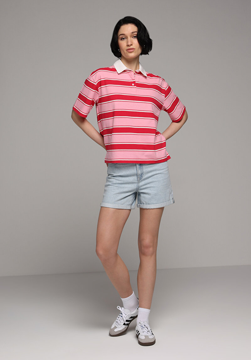 Зображення Теніска Поло З Коротким Рукавом Жіноча Червона