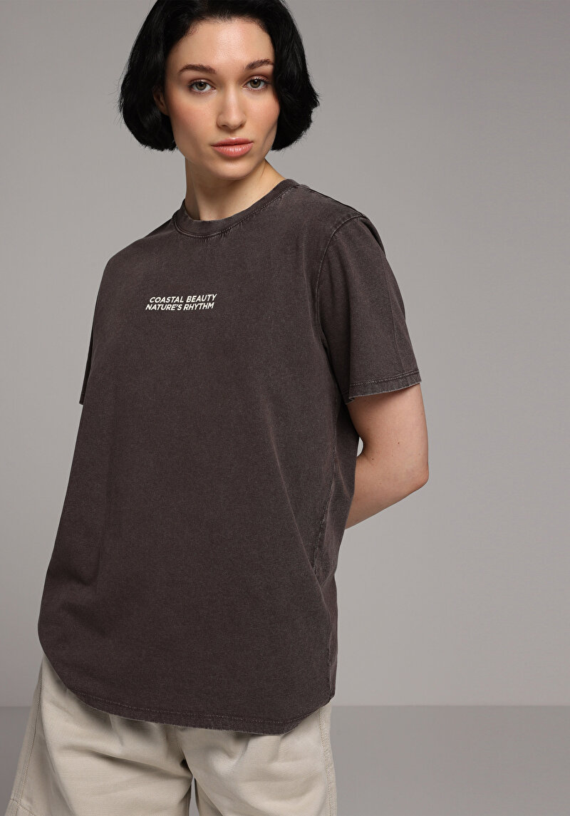 Зображення Футболка З Коротким Рукавом Жіноча Коричнева