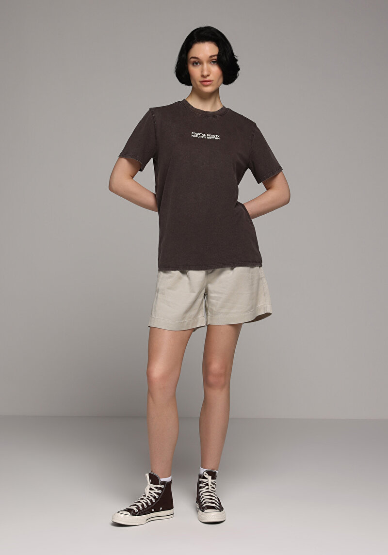 Зображення Футболка З Коротким Рукавом Жіноча Коричнева