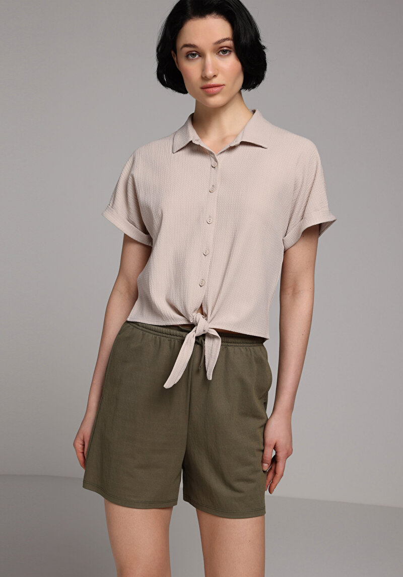 Зображення Теніска Поло З Коротким Рукавом Жіноча Бежева