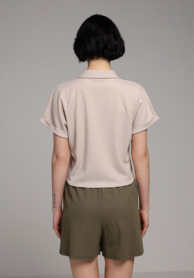 Зображення Теніска Поло З Коротким Рукавом Жіноча Бежева