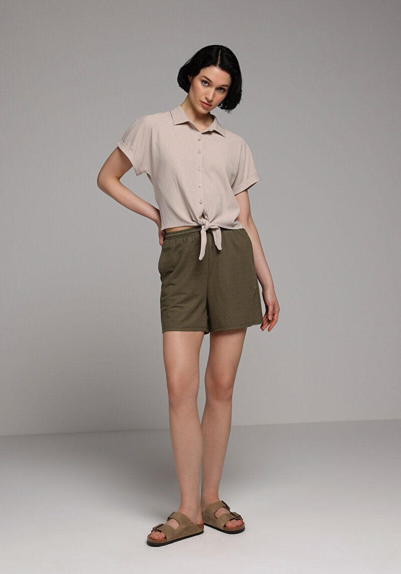 Зображення Теніска Поло З Коротким Рукавом Жіноча Бежева