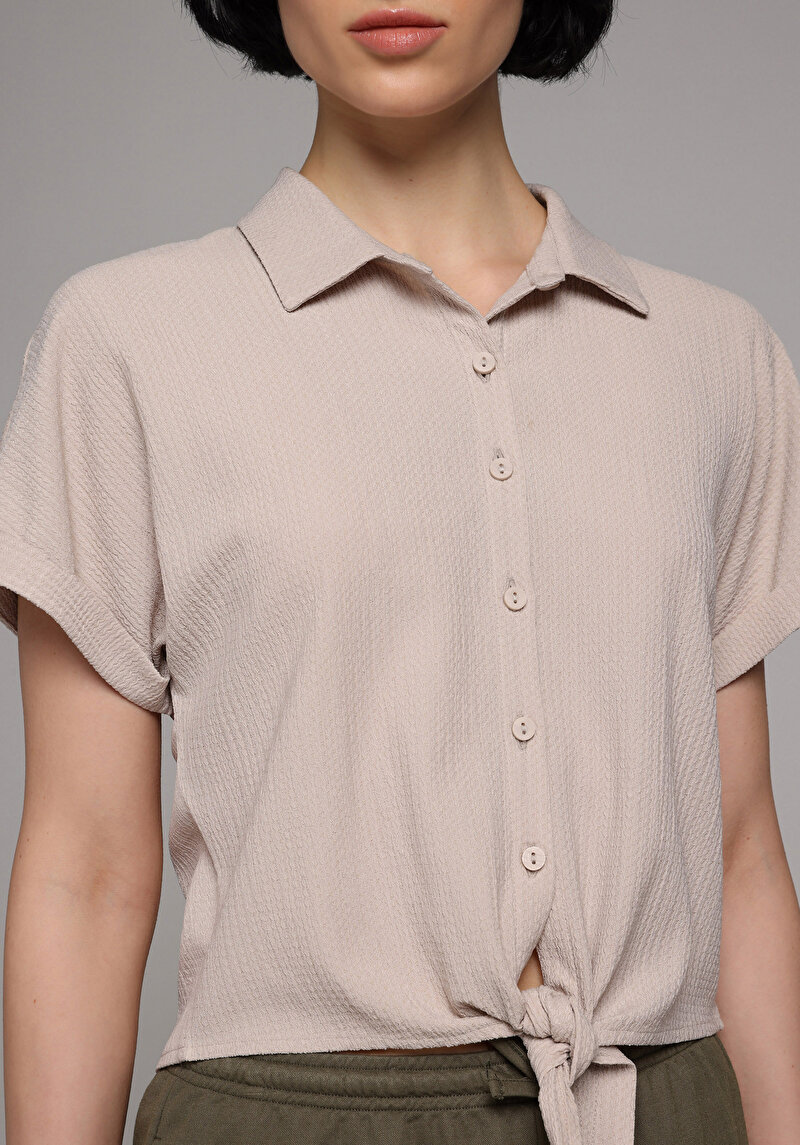 Зображення Теніска Поло З Коротким Рукавом Жіноча Бежева