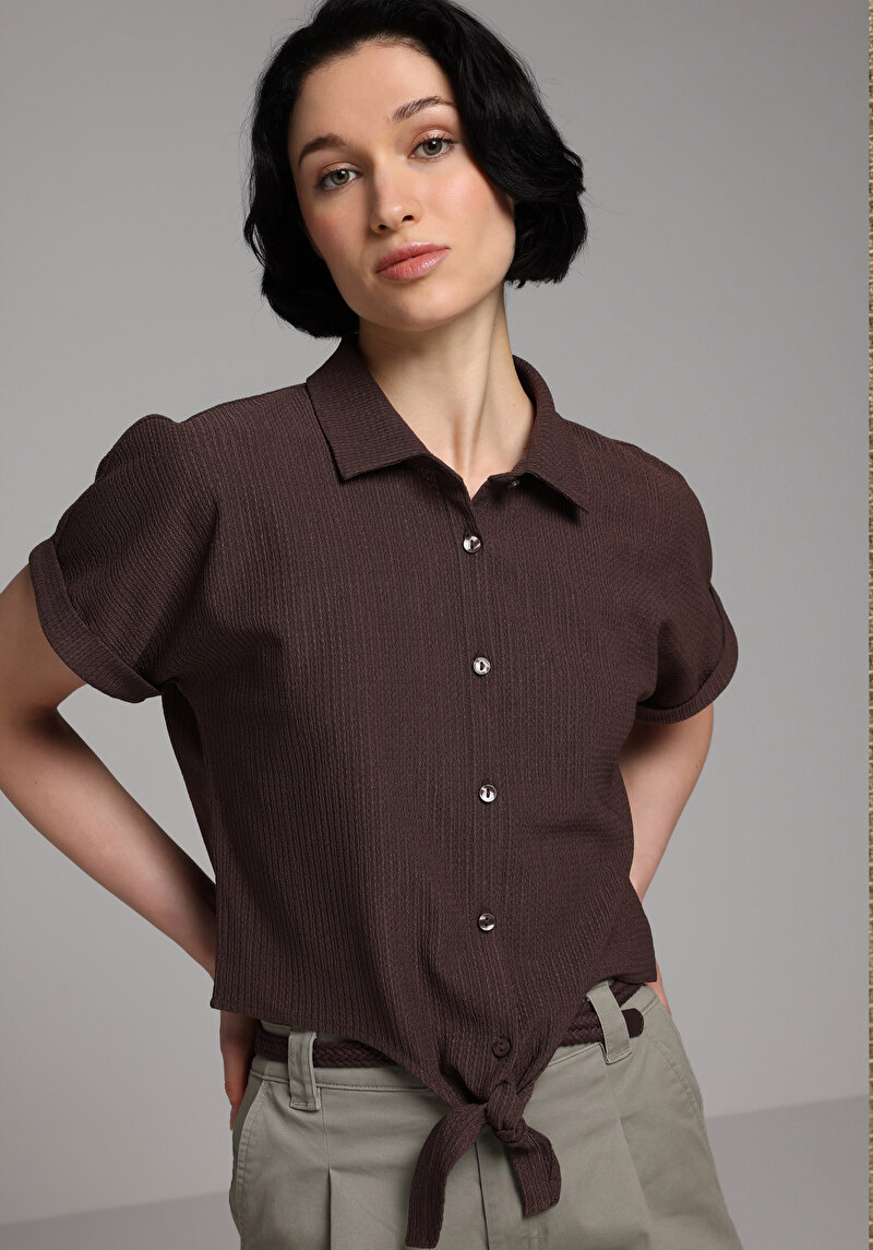 Зображення Теніска Поло З Коротким Рукавом Жіноча Коричнева