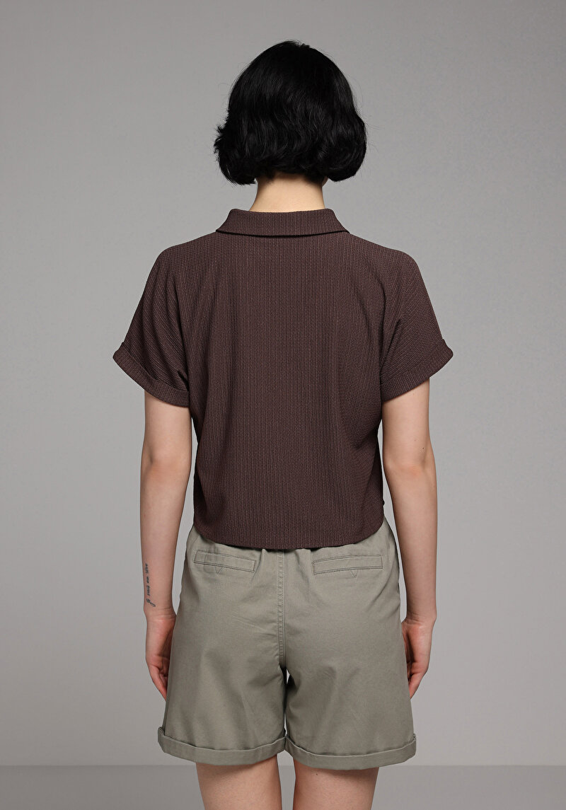 Зображення Теніска Поло З Коротким Рукавом Жіноча Коричнева